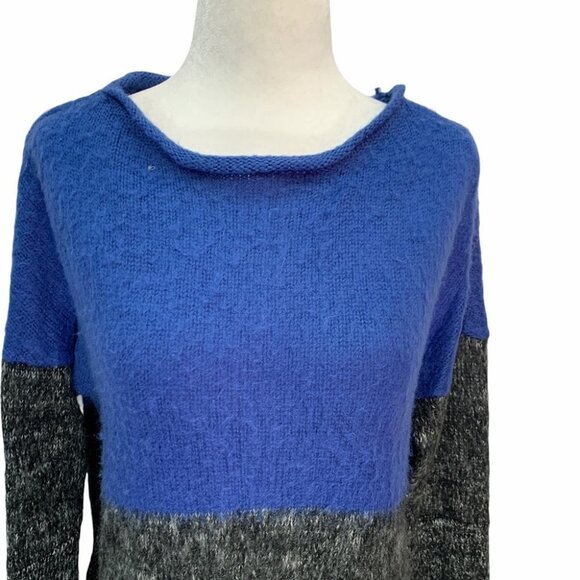 ONLY🌸OVERSIZED Boxy Fit Colour Blocked Blue/Black Knit SweaterSize S - Picture 3 of 7